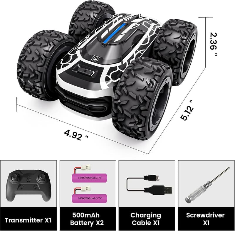 Kids' 360° Stunt RC Car with Lights - Remote Control Vehicle