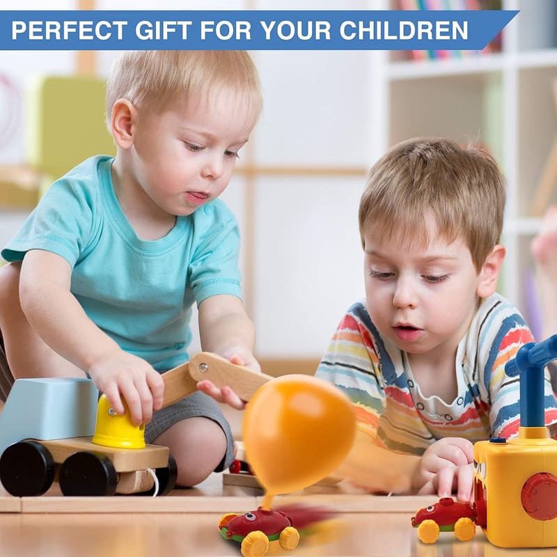 Balloon Car Toy Pump Set - Power Launcher for Kids