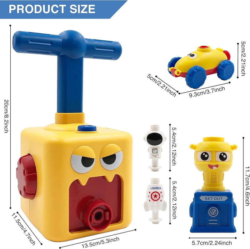 Balloon Car Toy Pump Set - Power Launcher for Kids