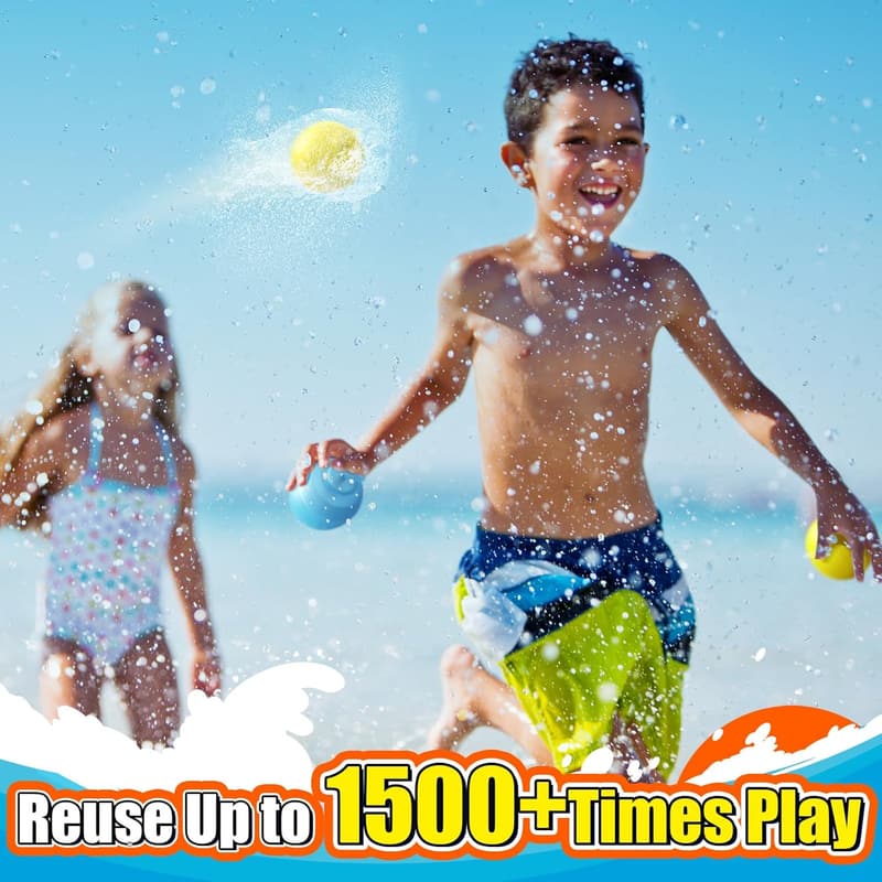 Reusable Water Balloons - 15 PCS Quick Fill for Kids' Summer Fun
