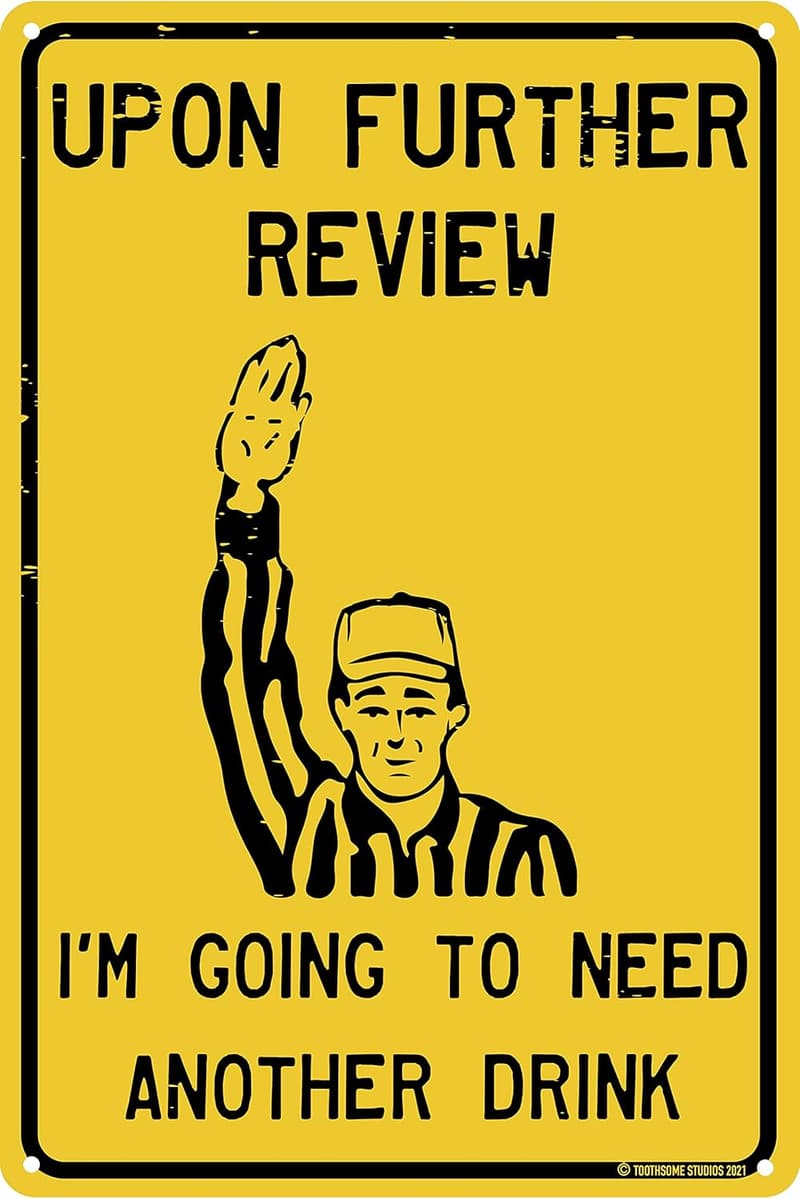 Funny Football Tin Sign for Man Cave & Garage Decor