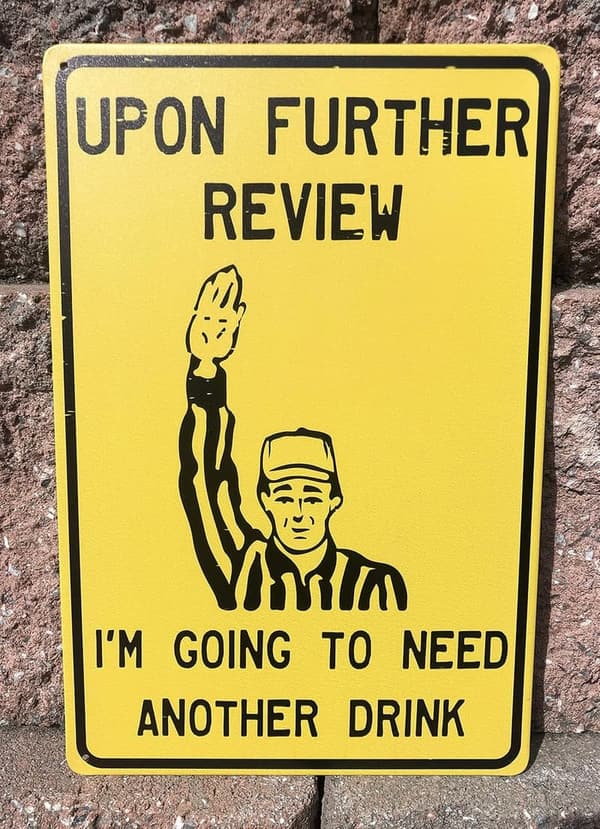 Funny Football Tin Sign for Man Cave & Garage Decor