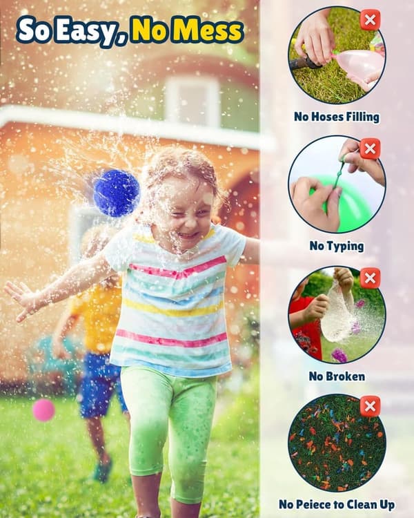 Reusable Water Balloons – 50 PCS Water Splash Balls for Summer Fun