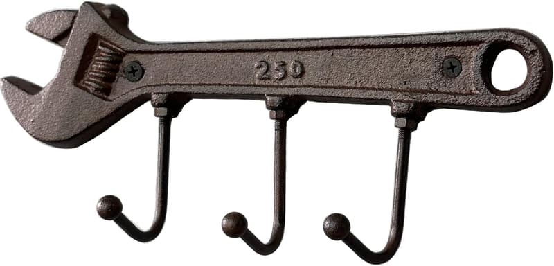 Vintage Wrench Key Rack Hooks - Antique Wall Decor for Men
