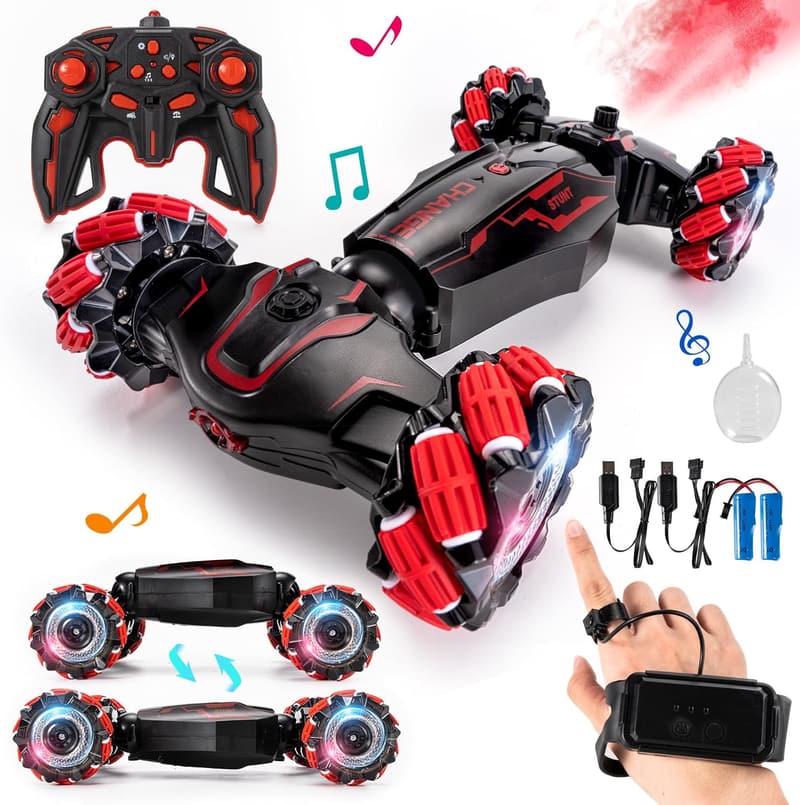 Gesture-Controlled 4WD Stunt Car with Lights & Music for Kids Birthday