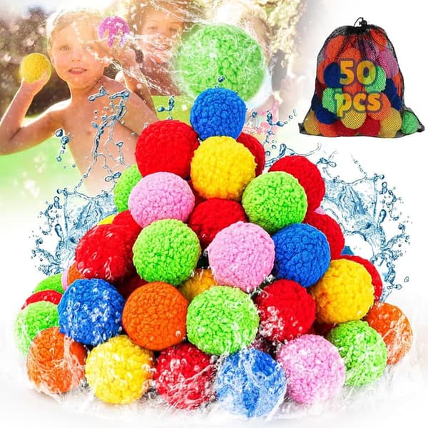 Reusable Water Balloons – 50 PCS Water Splash Balls for Summer Fun