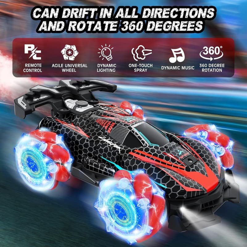 Remote Control Stunt Car with Gesture Sensing – Birthday Gift for Kids