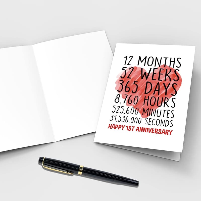 1st Anniversary Greeting Card - Funny Design for Couples