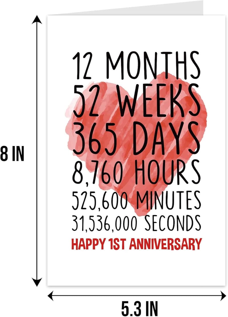 1st Anniversary Greeting Card - Funny Design for Couples