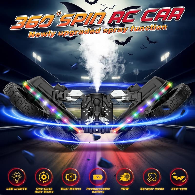 360° Rotating 4WD Off-Road Stunt Car for Boys 4-12