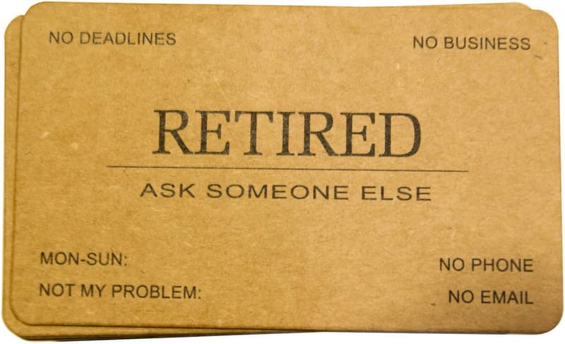 Funny Retirement Business Cards – Kraft Paper Pack of 50