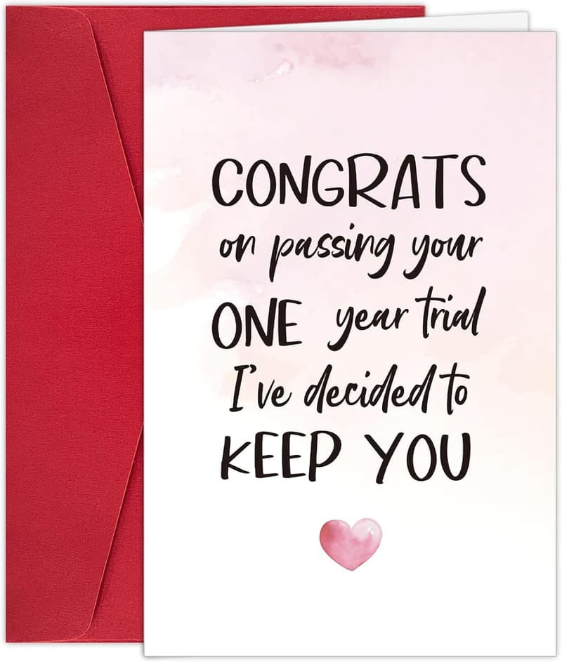 First Anniversary Humorous Card for Couples