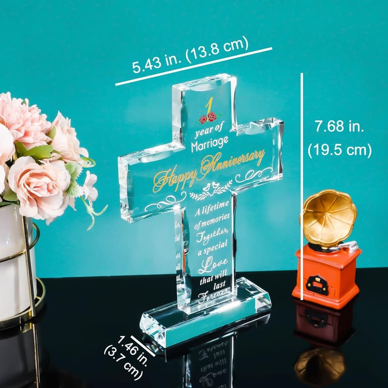 1st Wedding Anniversary Cross Gift for Couples