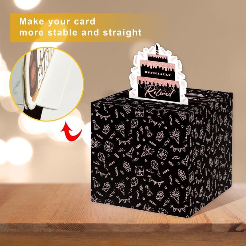 Retirement Money Box Gift Set with Card & Bags for Women & Men