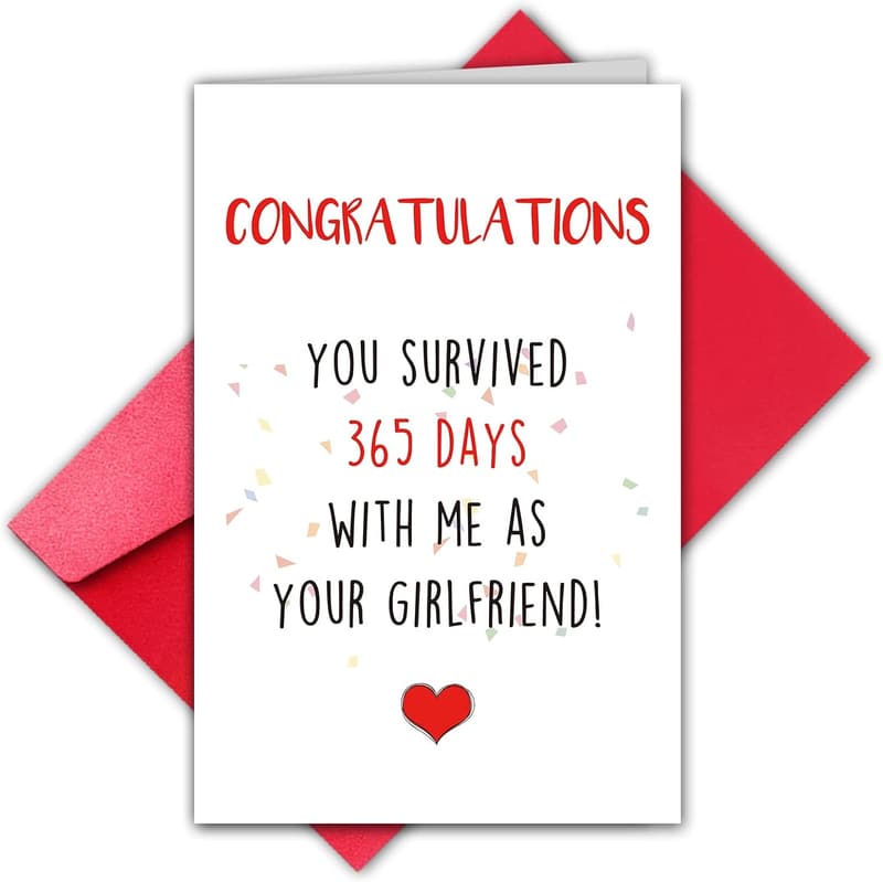 1st Anniversary Card for Boyfriend (You Survived 365 Days)