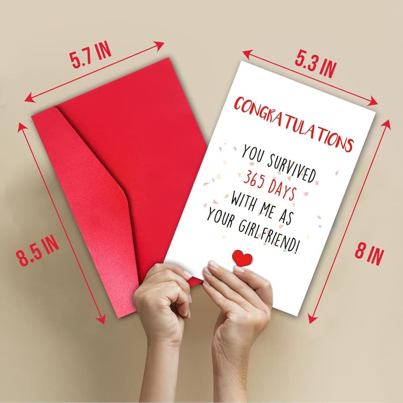 1st Anniversary Card for Boyfriend (You Survived 365 Days)
