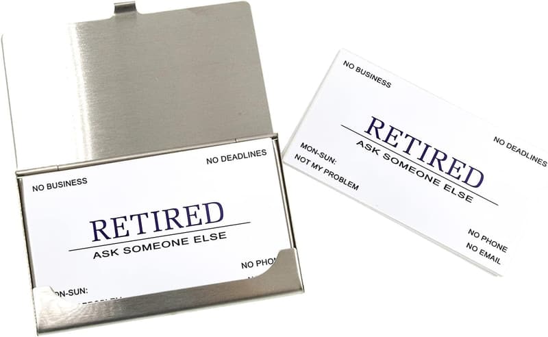Funny Retirement Cards (Pack of 50) with Stainless Steel Case