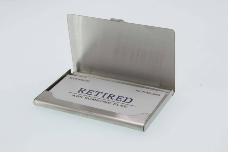 Funny Retirement Cards (Pack of 50) with Stainless Steel Case