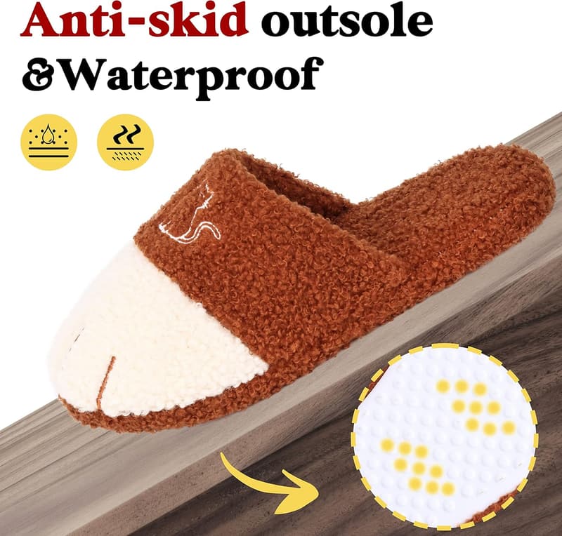 Warm Fluffy Cat Paw Slippers for Women - Anti-Skid Memory Foam