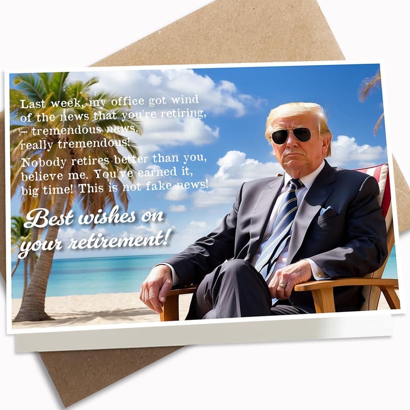 Funny Retirement Card for Colleagues - 5x7 Inch with Envelope