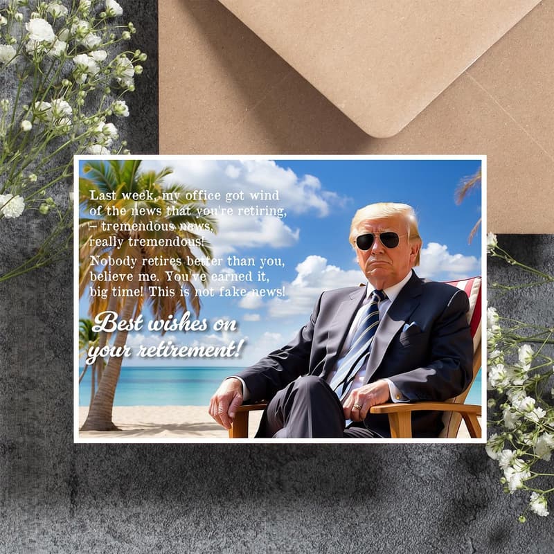 Funny Retirement Card for Colleagues - 5x7 Inch with Envelope