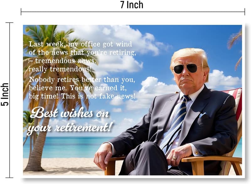 Funny Retirement Card for Colleagues - 5x7 Inch with Envelope
