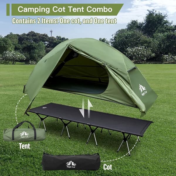Portable Waterproof Camping Cot Tent for Adults - Easy Setup