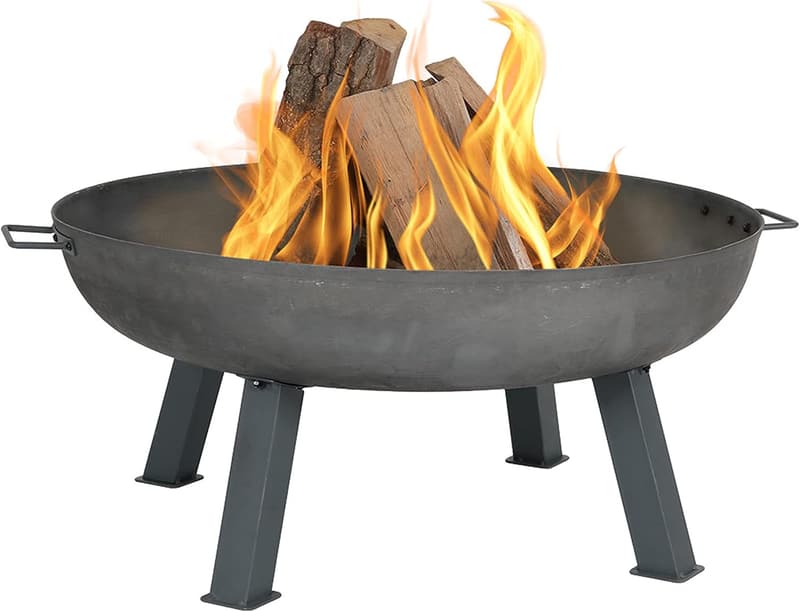 34-Inch Heavy-Duty Cast Iron Outdoor Fire Pit Bowl
