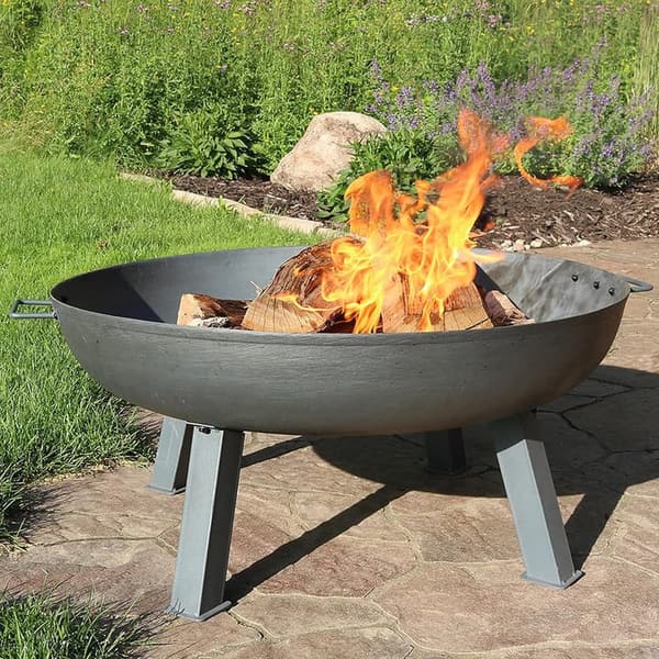 34-Inch Heavy-Duty Cast Iron Outdoor Fire Pit Bowl