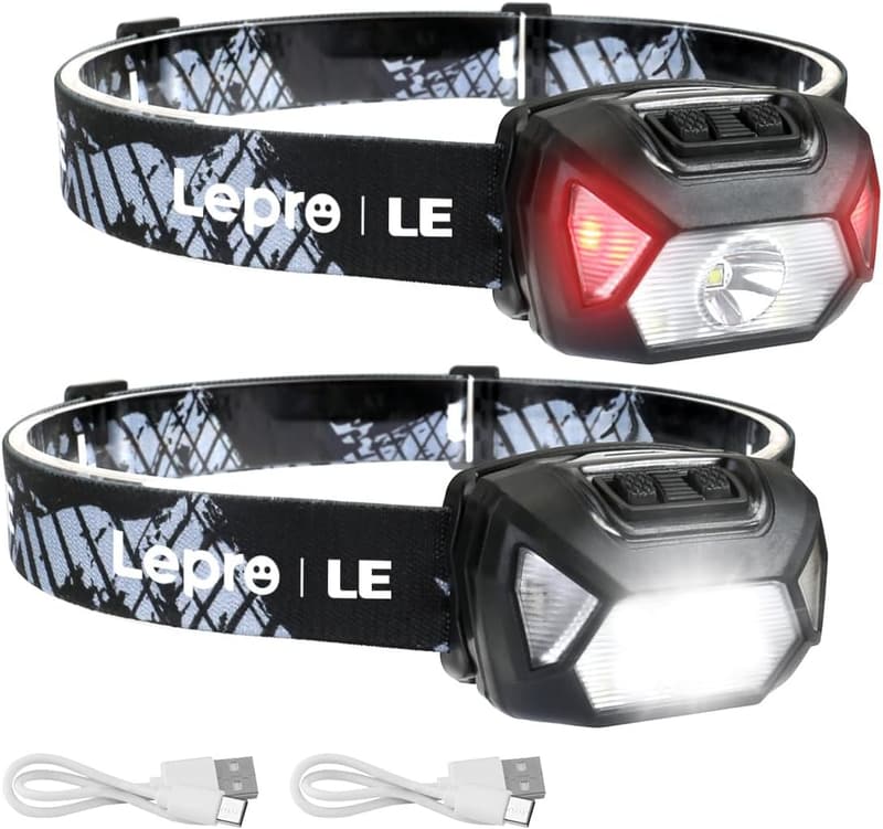 Rechargeable LED Headlamp with 6 Modes for Camping & Hiking