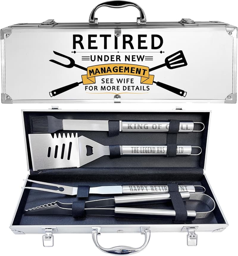 Retirement Gift: Heavy Duty Stainless Steel Grill Set for Men
