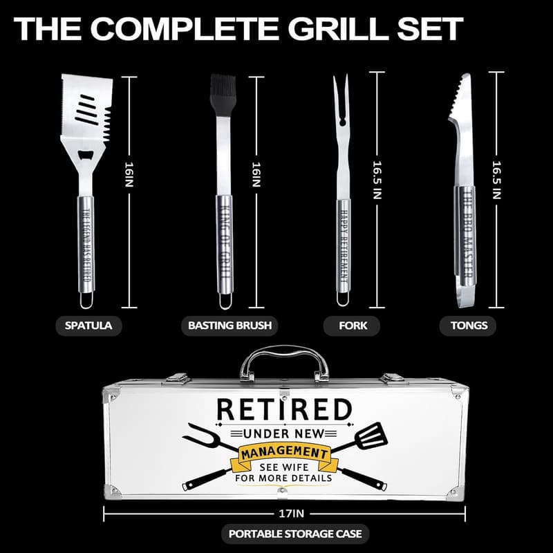 Retirement Gift: Heavy Duty Stainless Steel Grill Set for Men