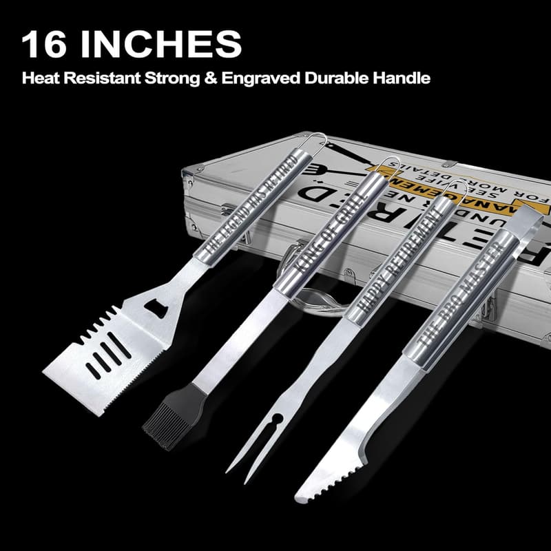Retirement Gift: Heavy Duty Stainless Steel Grill Set for Men