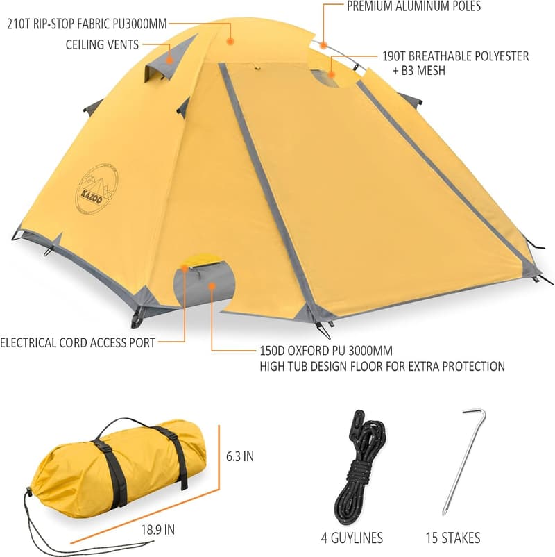 Lightweight Waterproof Camping Tent for 2-3 People