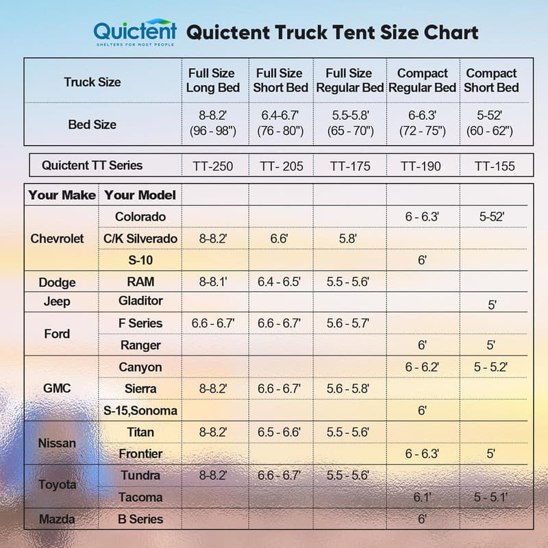 Pickup Truck Tent for 2-Person Bed, Waterproof with Awning