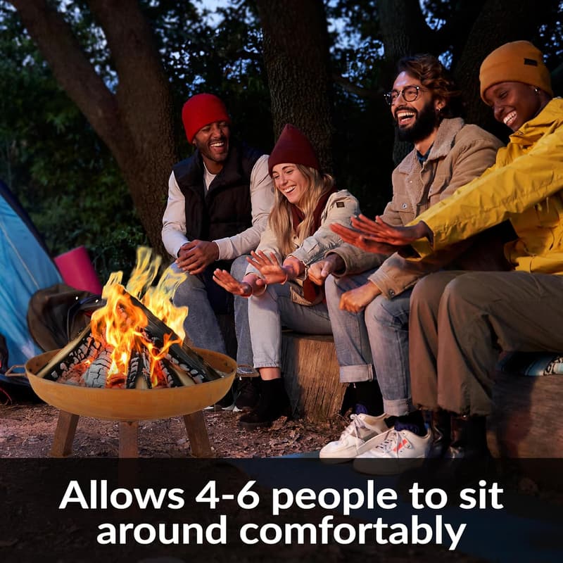 24-Inch Cast Iron Outdoor Fire Pit Bowl with Handles