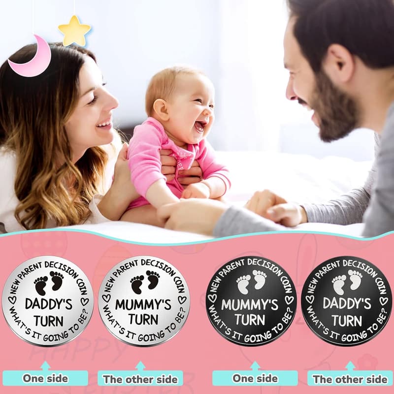 New Baby Decision Coin Set - Fun Gift for First-Time Parents