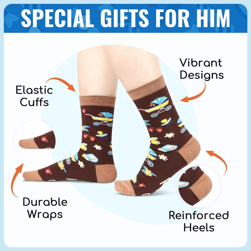 Father's Day Socks - Gifts for New Dads and Grandpas