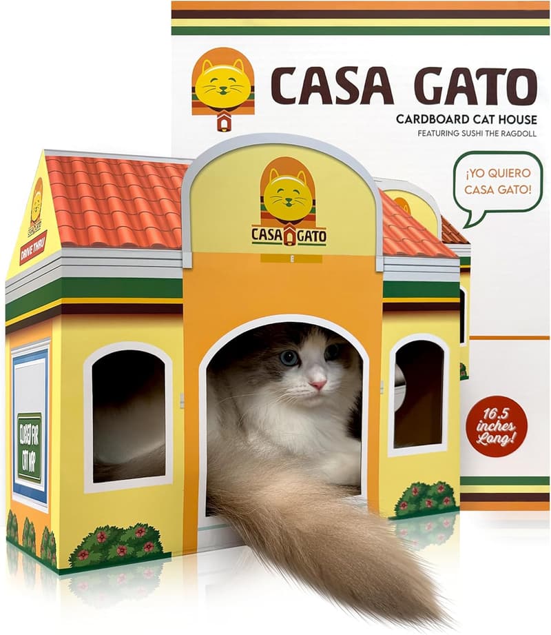 Mexican Fast Food Cat House with Scratcher and Peek Holes