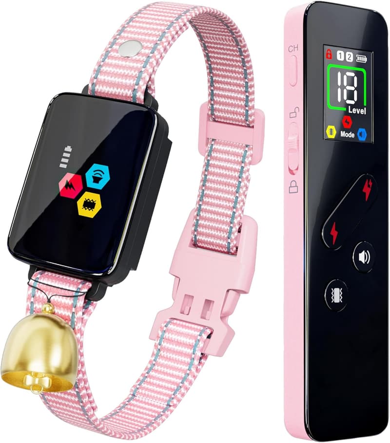 Remote Cat Training Collar – 3300FT Waterproof, 3 Modes, Pink
