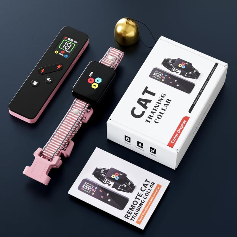 Remote Cat Training Collar – 3300FT Waterproof, 3 Modes, Pink
