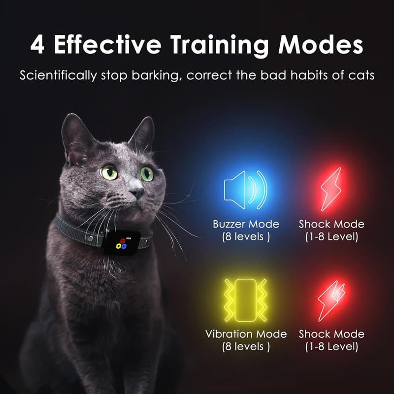 Remote Cat Training Collar – 3300FT Waterproof, 3 Modes, Pink