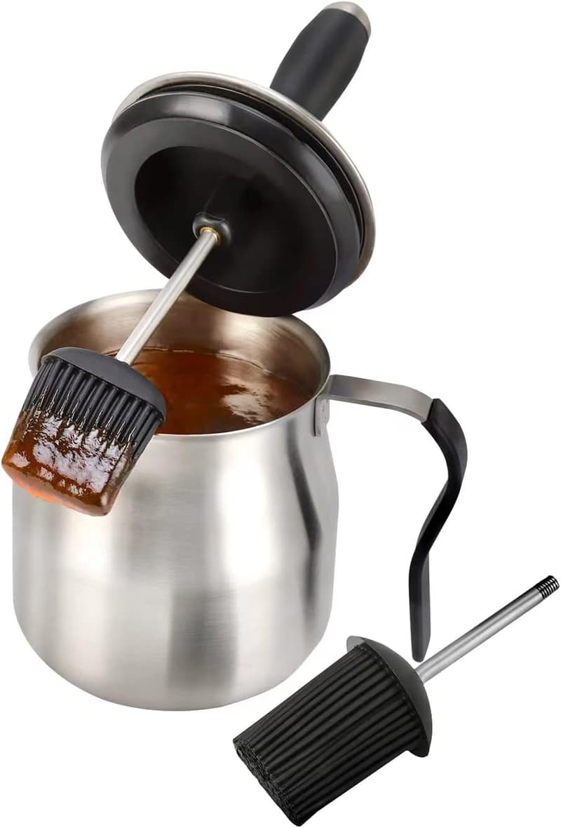 Fathers Day 32oz Stainless Steel Basting Pot & Brush Set