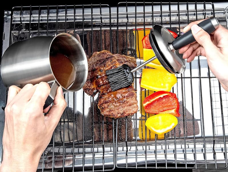 Fathers Day 32oz Stainless Steel Basting Pot & Brush Set
