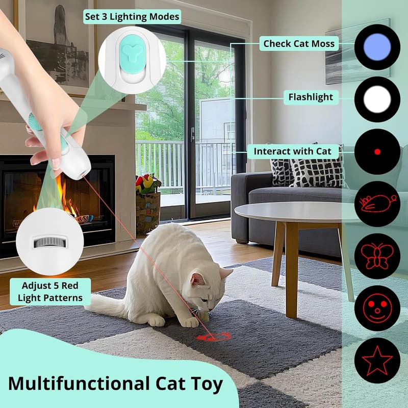 Rechargeable 2-in-1 Interactive Cat Toy with Feather