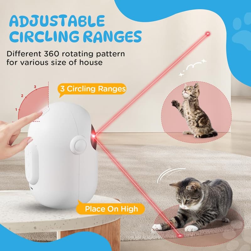 Automatic Rechargeable Cat Laser Pointer Toy for Indoor Play
