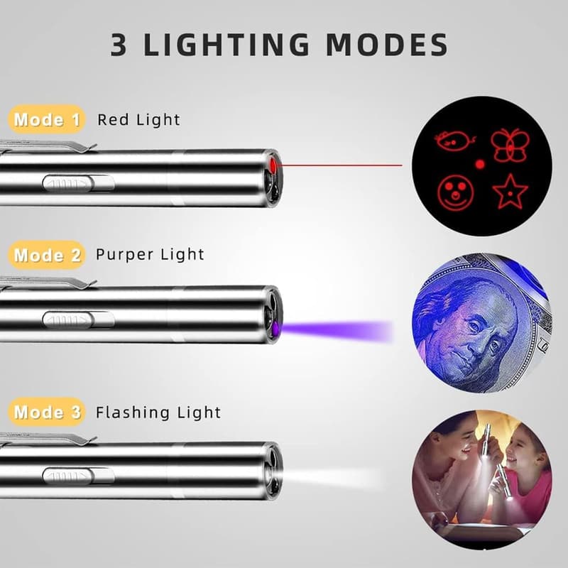 Rechargeable Laser Pointer Cat Toys (2-Pack) for Play & Exercise