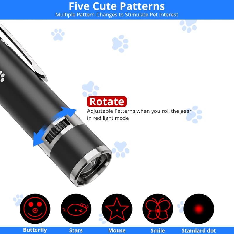 USB Rechargeable Interactive Cat Toy with 7 Adjustable Patterns