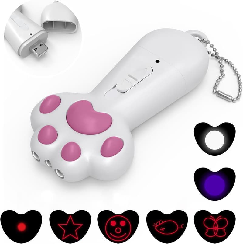Interactive 7-in-1 USB Rechargeable Cat Toy for Indoor Play