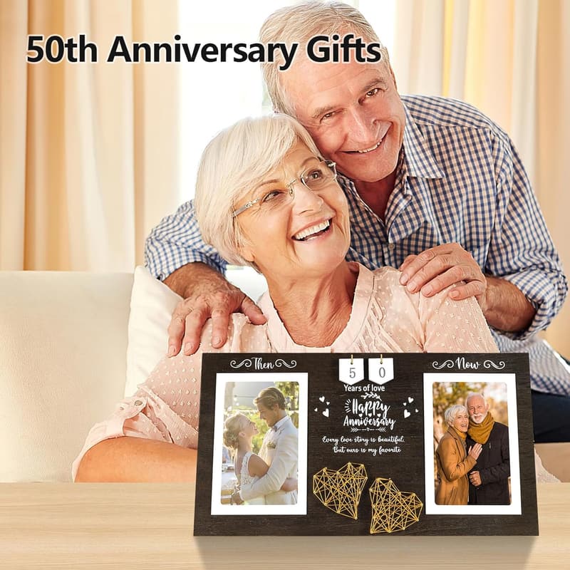 Anniversary Picture Frame for Couples | Holds 2x 4x6 Photos